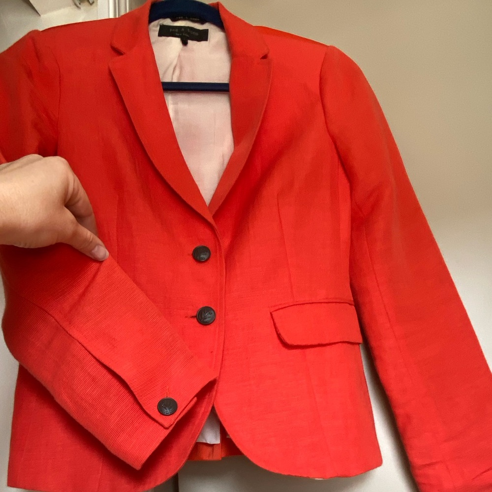 Orange Rag&Bone linen blend blazer